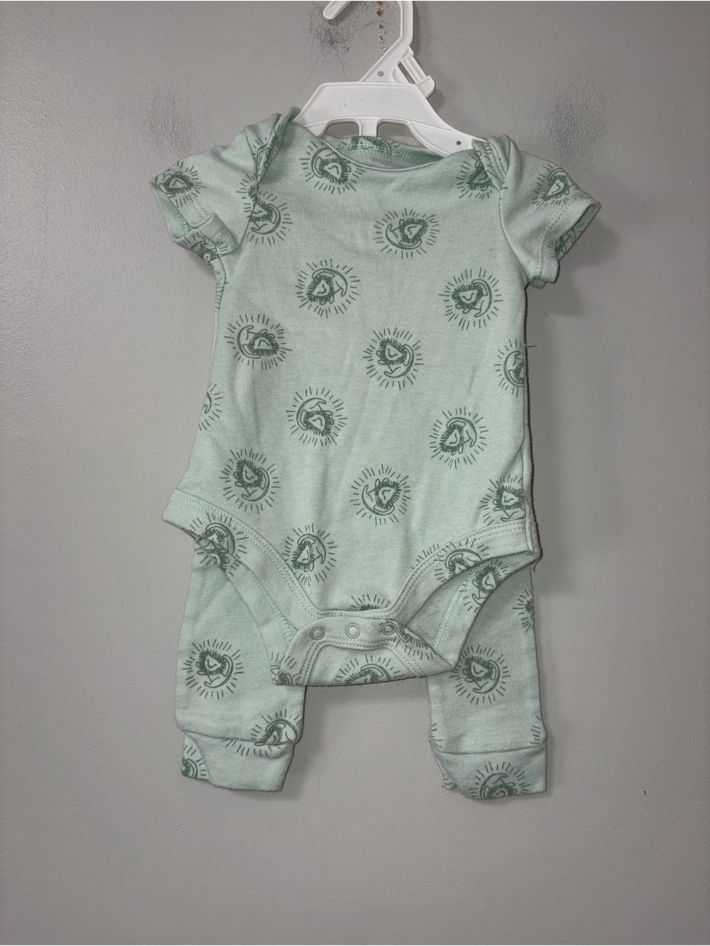 Disney The Lion King Green Body Suit Pants Set Boys 0-3 M